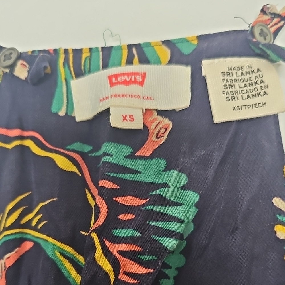 Levi's Blue Floral Camisole Ruffle Top - Picture 2 of 4